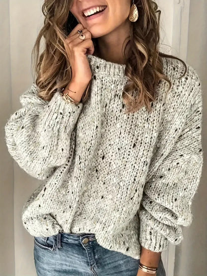 Women's casual round neck knitted sweater