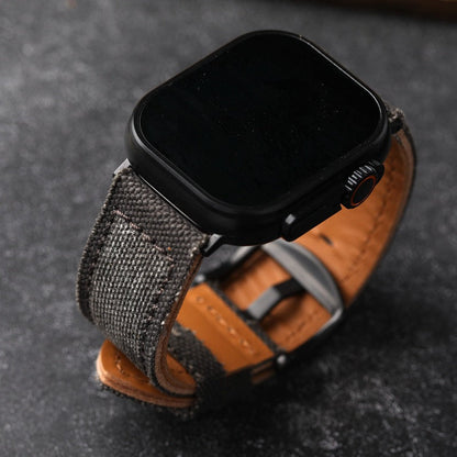 Canvas Leather Band For Apple Watch