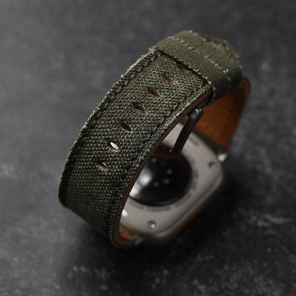 Canvas Leather Band For Apple Watch