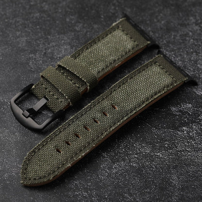 Canvas Leather Band For Apple Watch