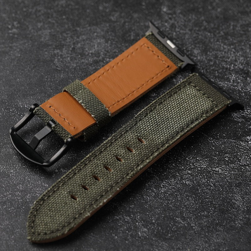 Canvas Leather Band For Apple Watch