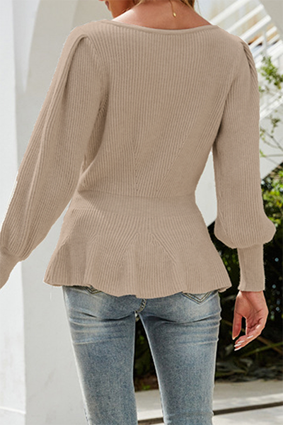 Mona - casual elegant patchwork o-neck tops sweater