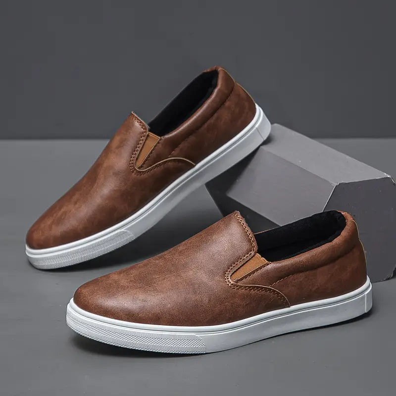 Oxford Leather Slip On Shoes