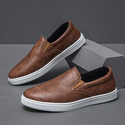 Oxford Leather Slip On Shoes