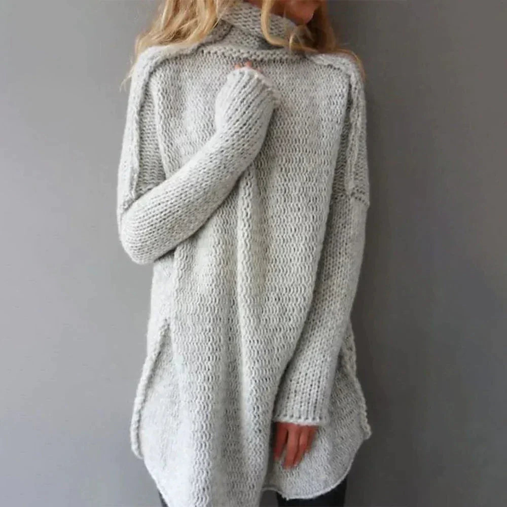 Alexis - Gray oversized turtleneck sweater