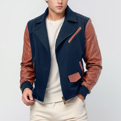 Bravon Leather-Wool Bomber Jacket