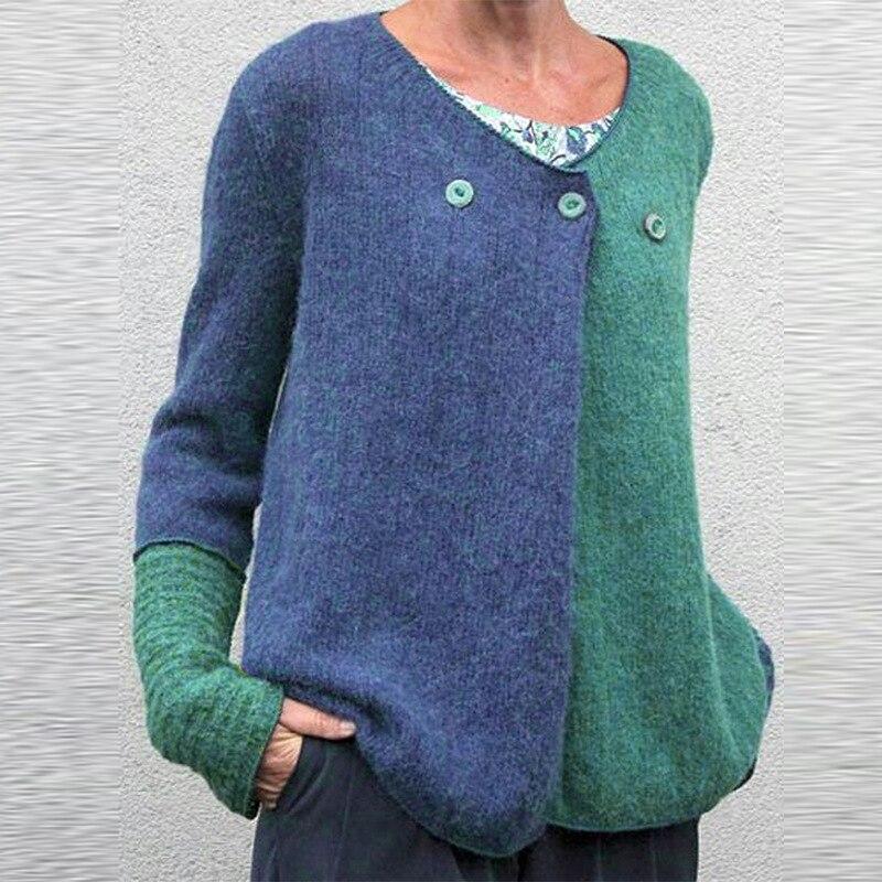 Women's casual button v-neck sweater