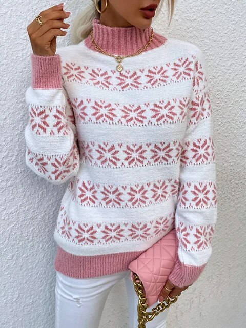 Helga - elegant sweater with snowflake pattern