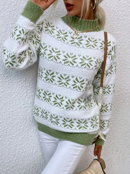 Helga - elegant sweater with snowflake pattern