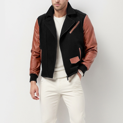 Bravon Leather-Wool Bomber Jacket