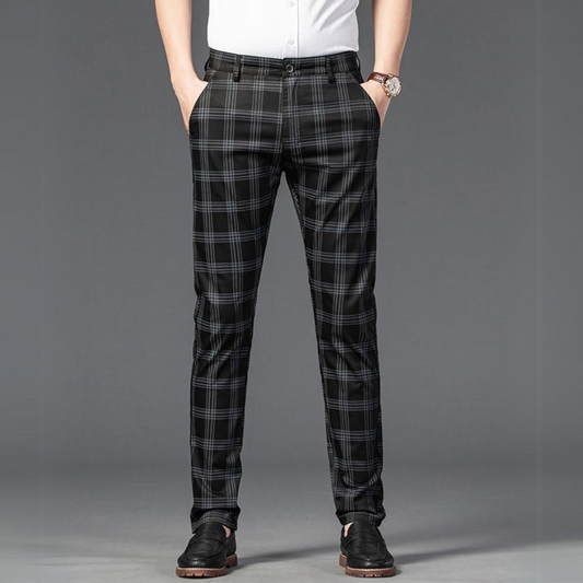 Ascot Plaid Stretch Trousers