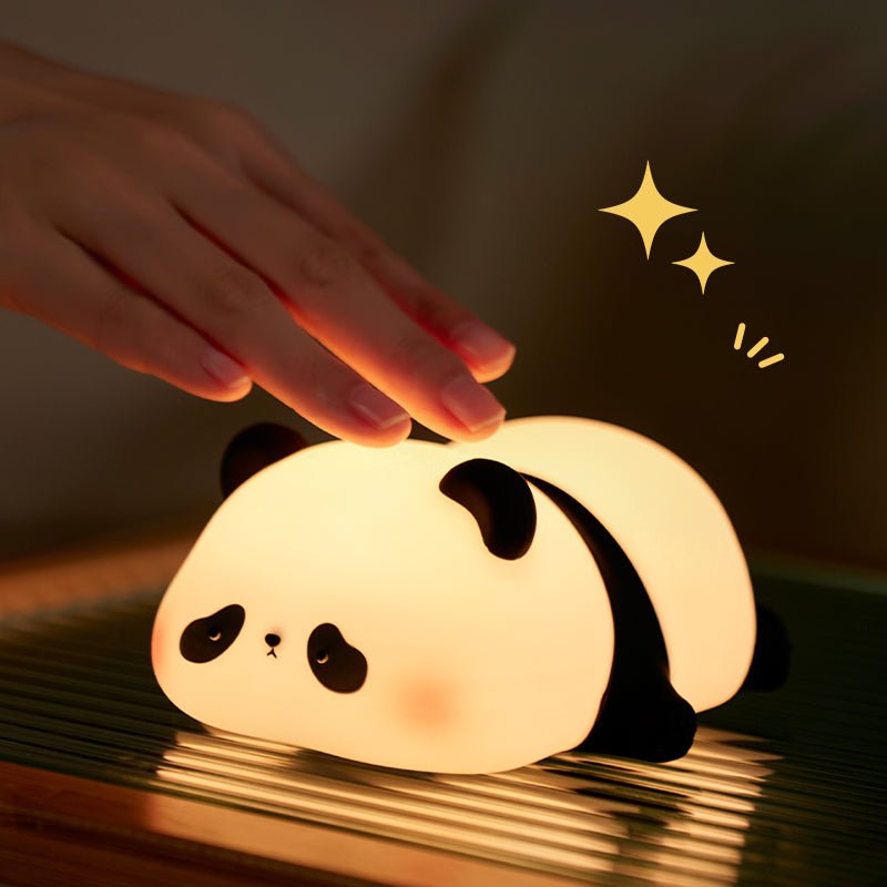 Süßes Panda-Nachtlicht, LED, matschig, Tap-Tap-Lampe