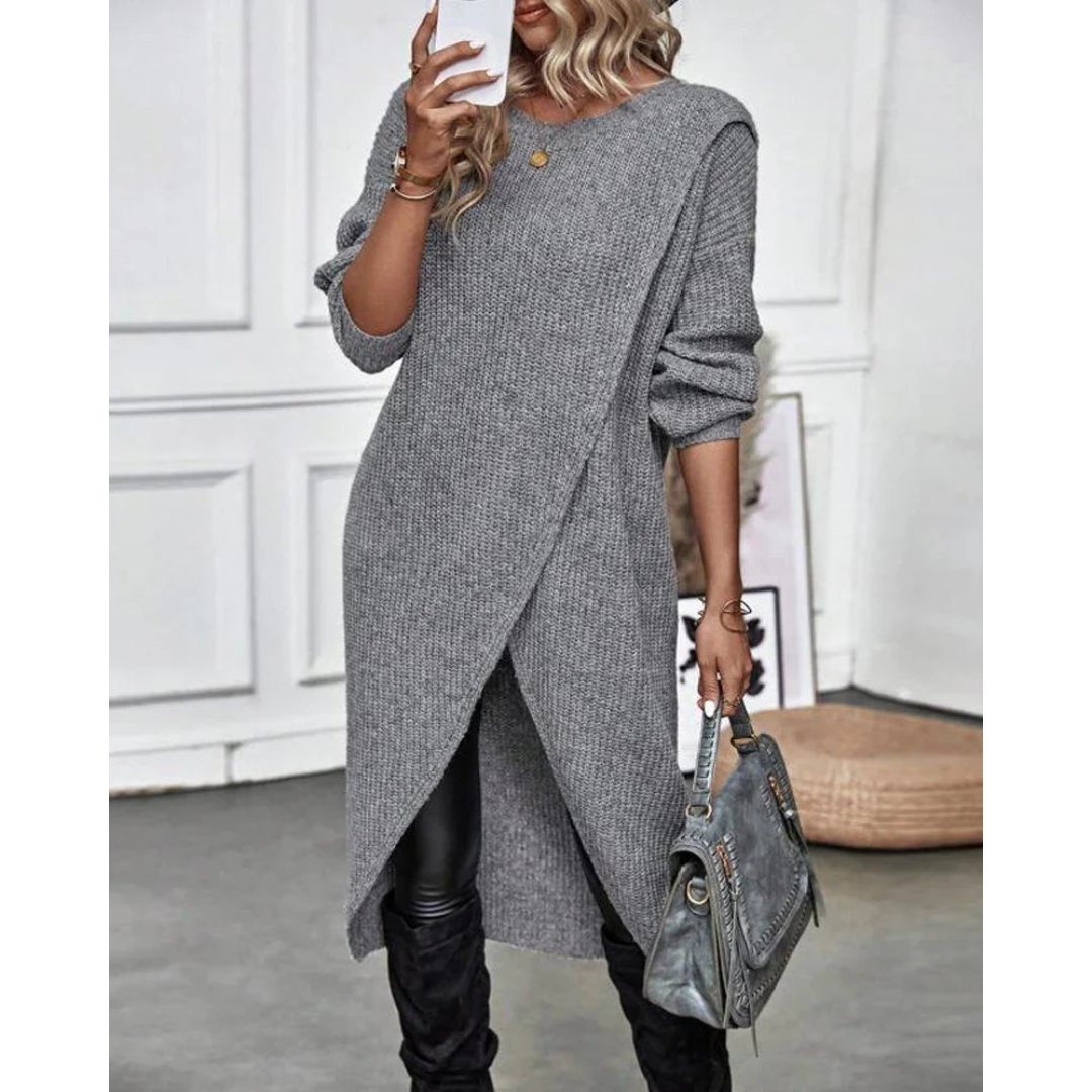 Women's stylish long sleeve sweater dress