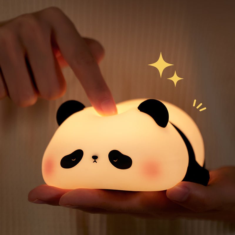 Süßes Panda-Nachtlicht, LED, matschig, Tap-Tap-Lampe