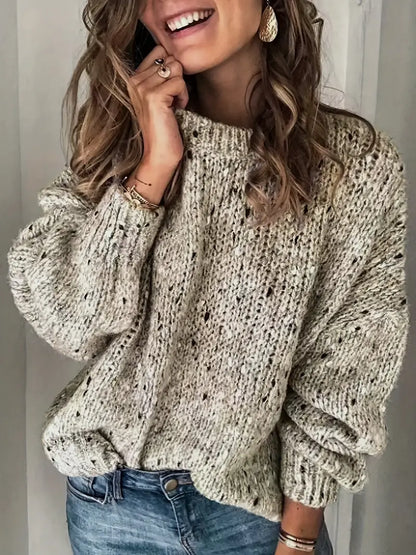 Women's casual round neck knitted sweater