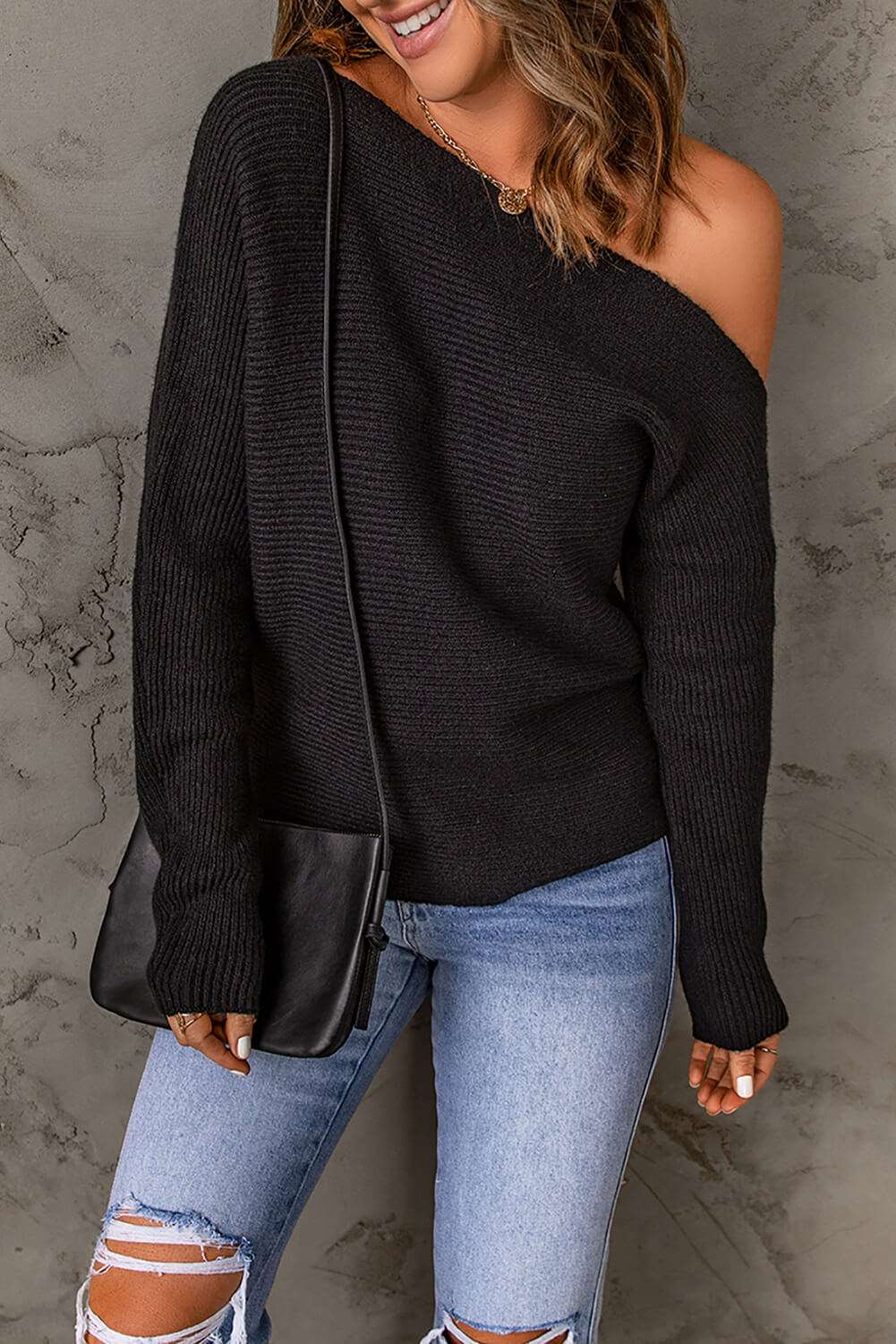 Upah - horizontal one-shoulder sweater top