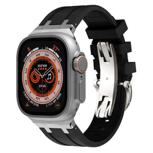 NEW AP Thick Silicone Band With Titanium Adapter For Apple Watch