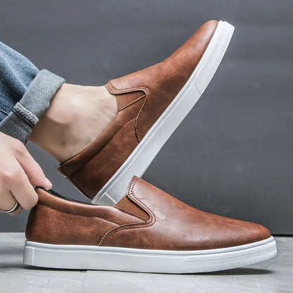 Oxford Leather Slip On Shoes