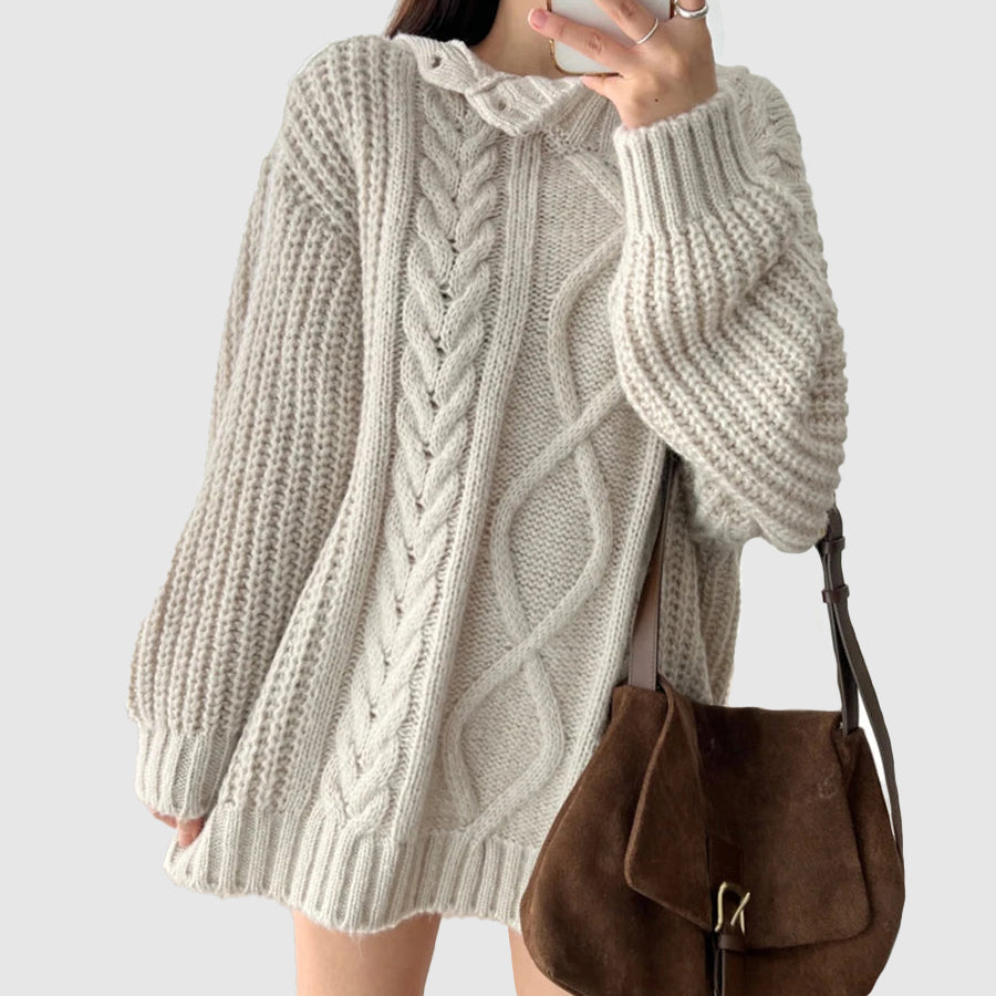 Women open shoulder bias sweater for autumn winter