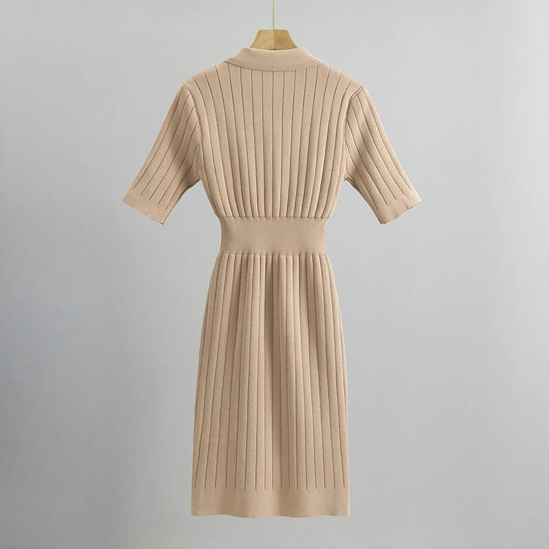 Women's summer slim fit short-sleeve knitted dress