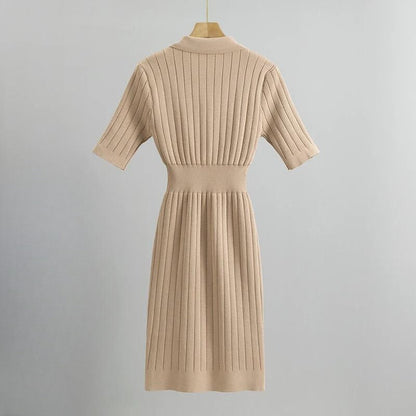 Women's summer slim fit short-sleeve knitted dress