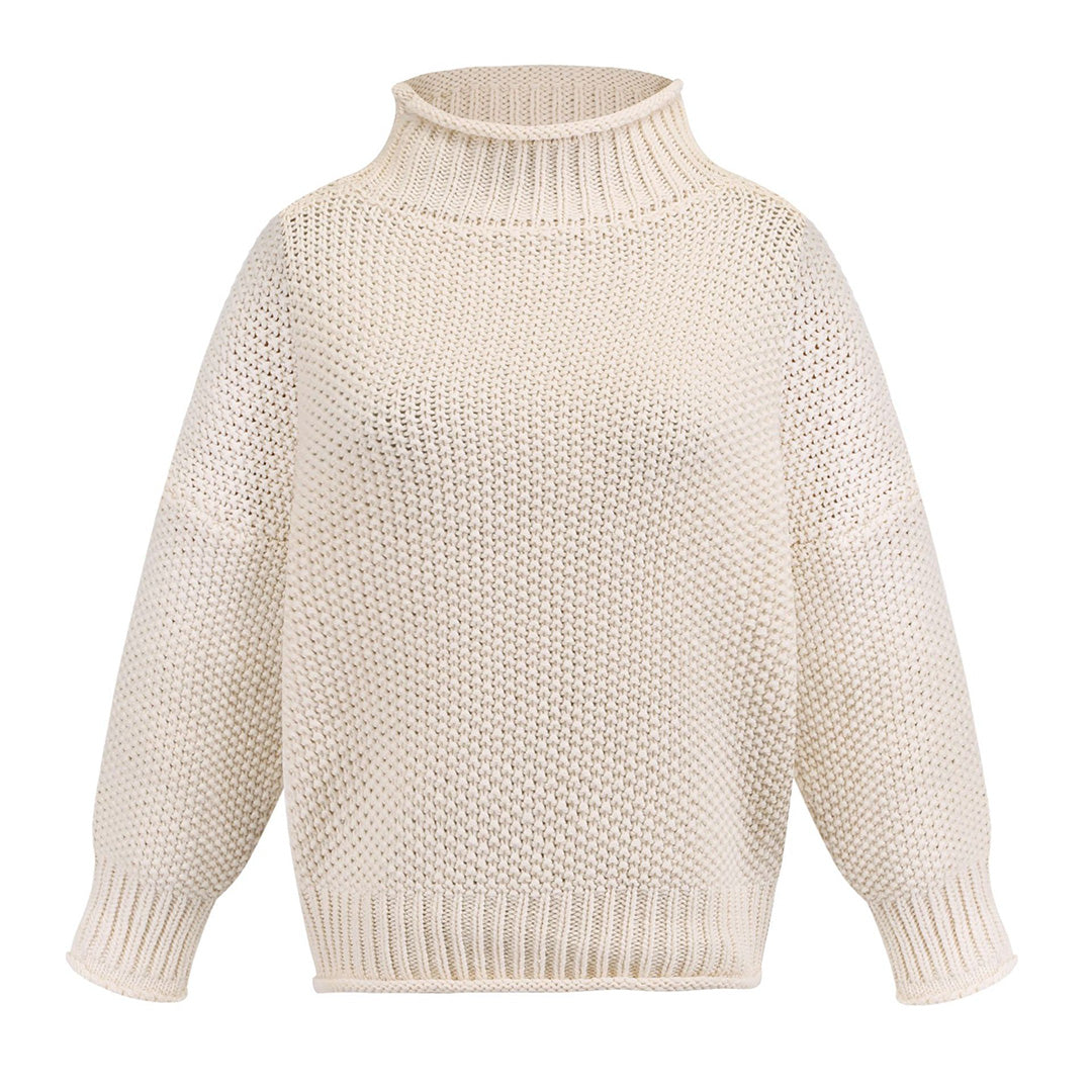 Women's autumn winter high collar knitted pullover sweater