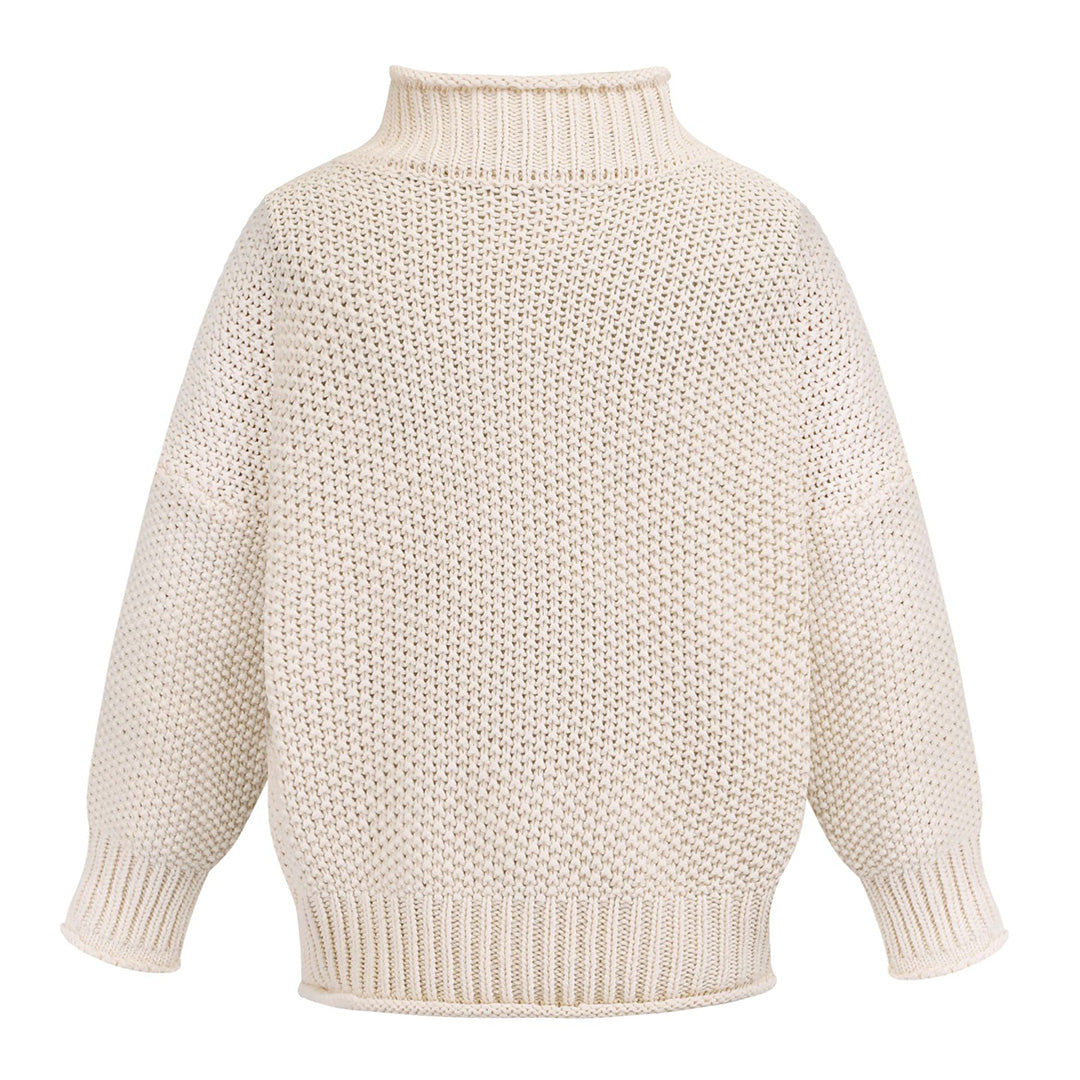 Women's autumn winter high collar knitted pullover sweater