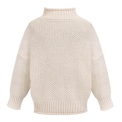 Women's autumn winter high collar knitted pullover sweater