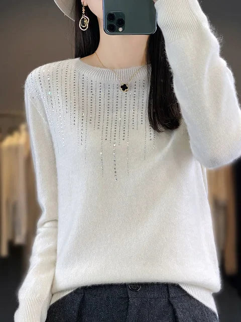 Sequined knitted sweater for women