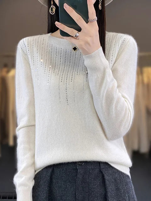 Sequined knitted sweater for women