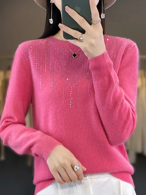 Sequined knitted sweater for women