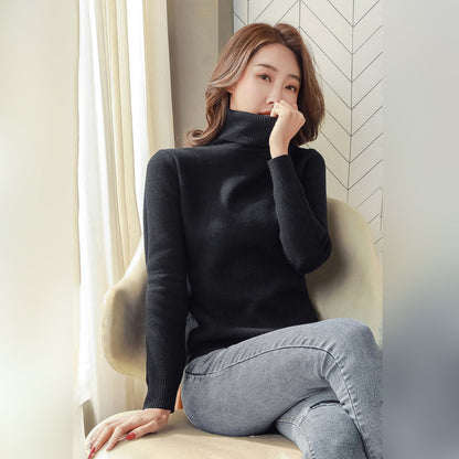 Women's autumn and winter turtleneck knit sweater