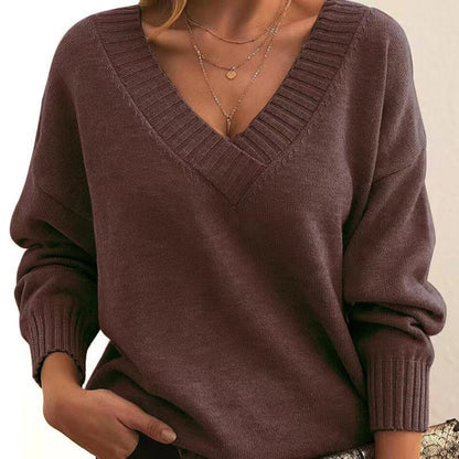 Women's casual basic v-neck sweater