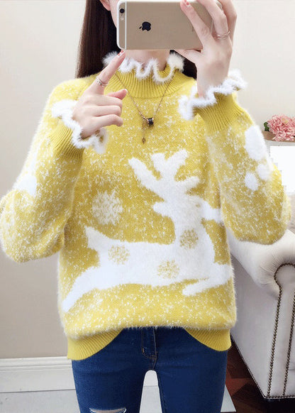 Women's casual sweater with ruffles