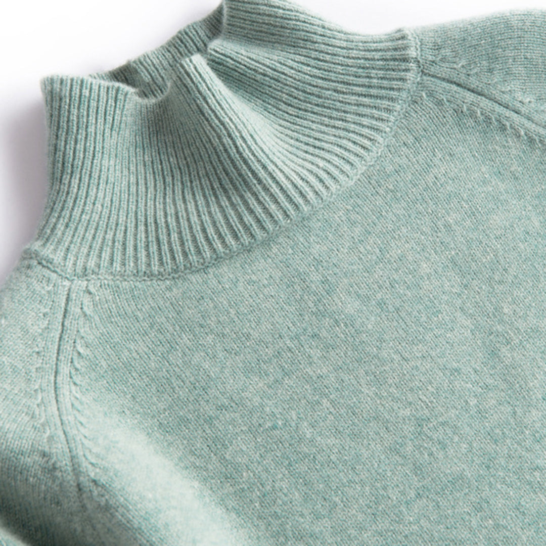 Women's autumn winter turtleneck wool-like pullover sweater