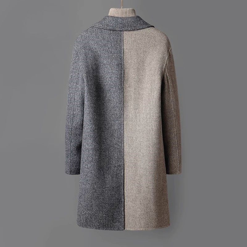 Luciano Two-Tone Wool Overcoat