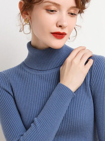 Women's autumn slim fit turtleneck knitted sweater