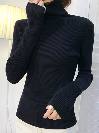 Women's autumn slim fit turtleneck knitted sweater