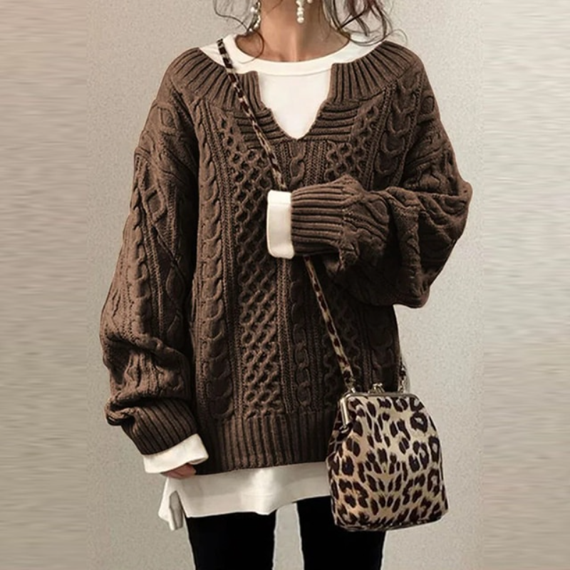 Cozy knitted winter sweater for woman