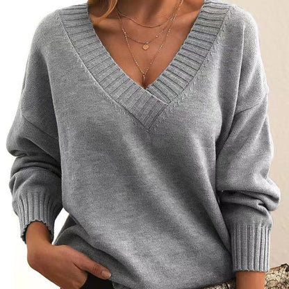 Women's casual basic v-neck sweater