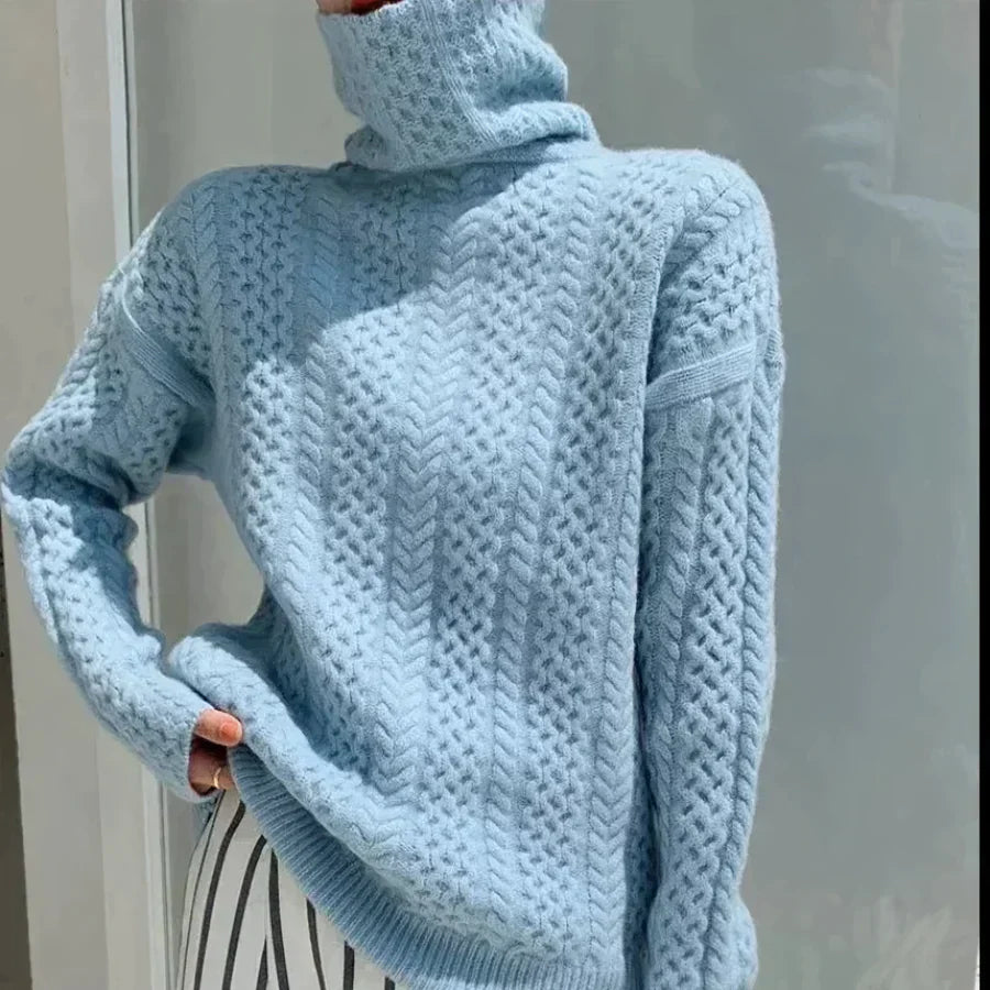 Women's cashmere-like turtleneck sweater