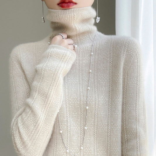 Jackie - jacquard wool-like turtleneck sweater