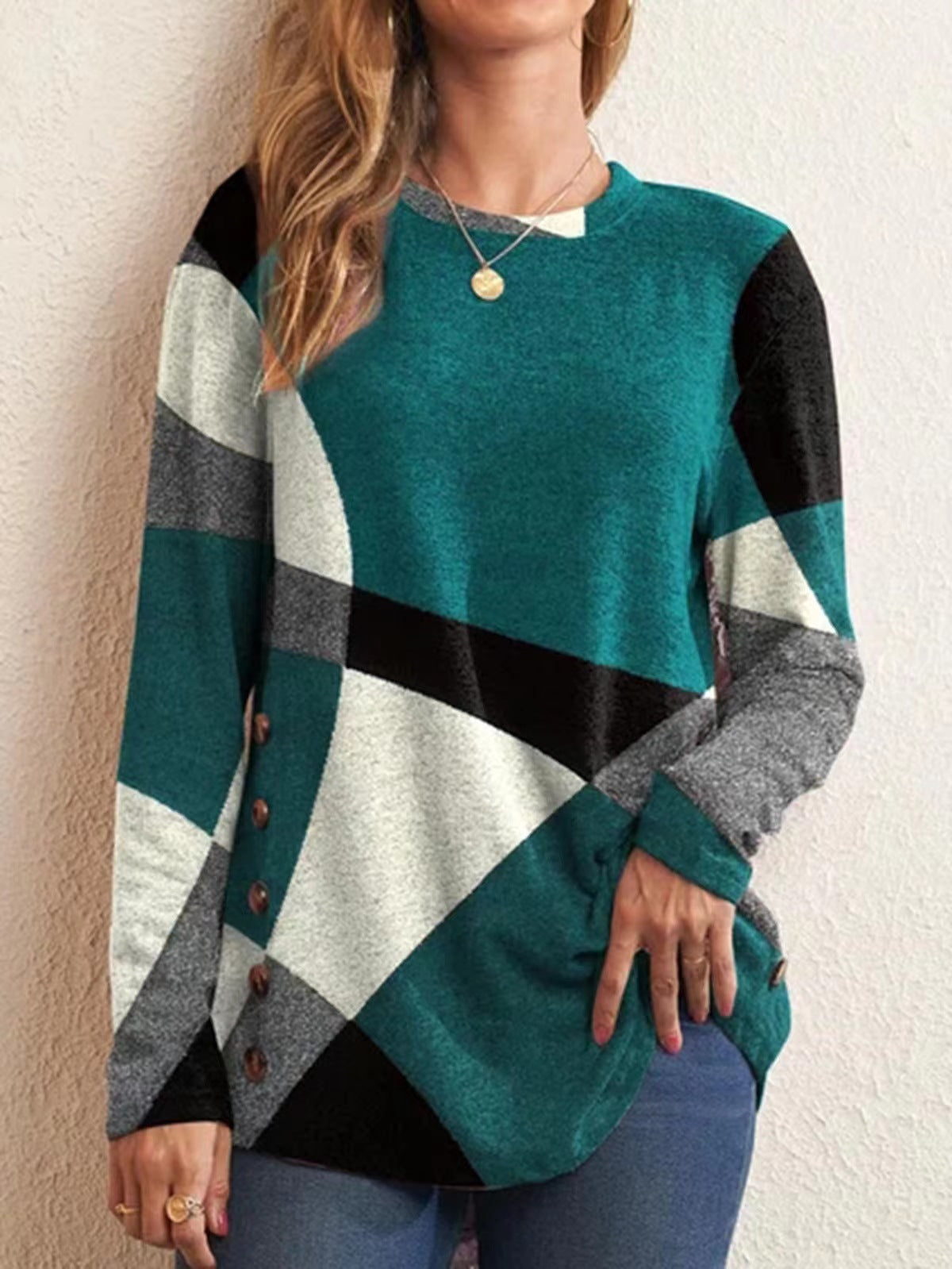 Morna - long sleeve with geometric pattern