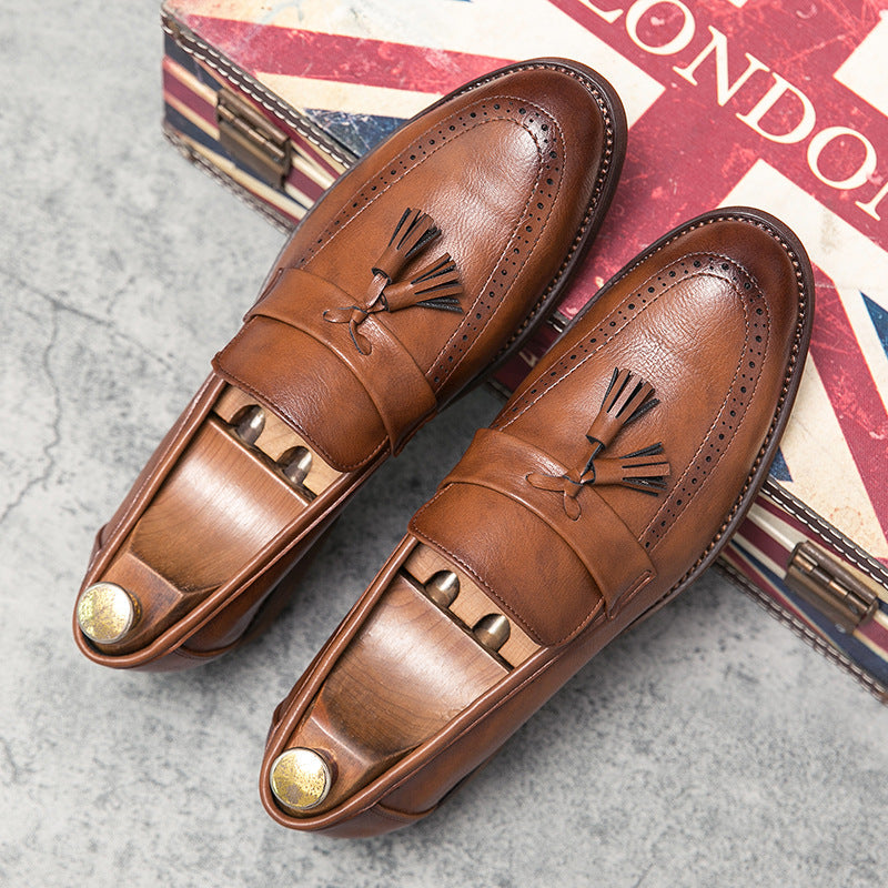 London Genuine Leather Tassel Loafers