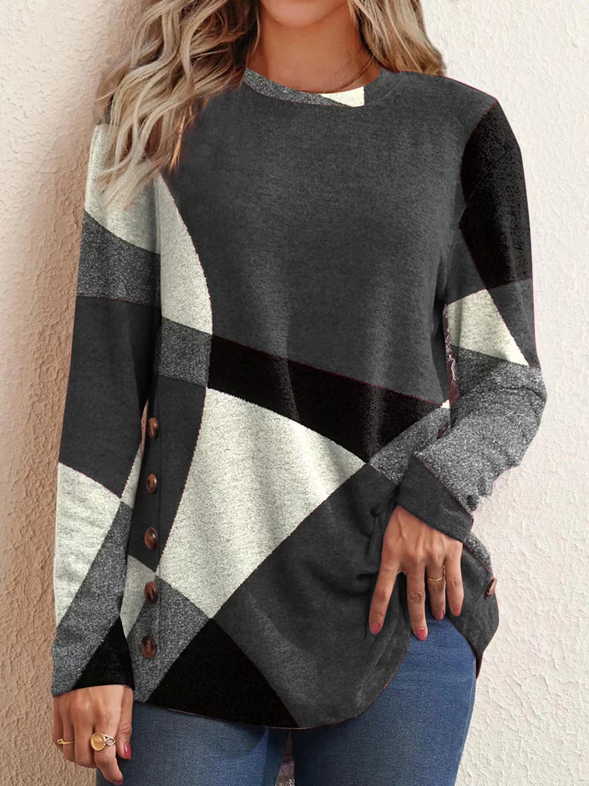 Morna - long sleeve with geometric pattern