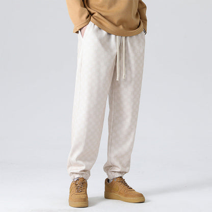 Checkered Corduroy Sweatpants