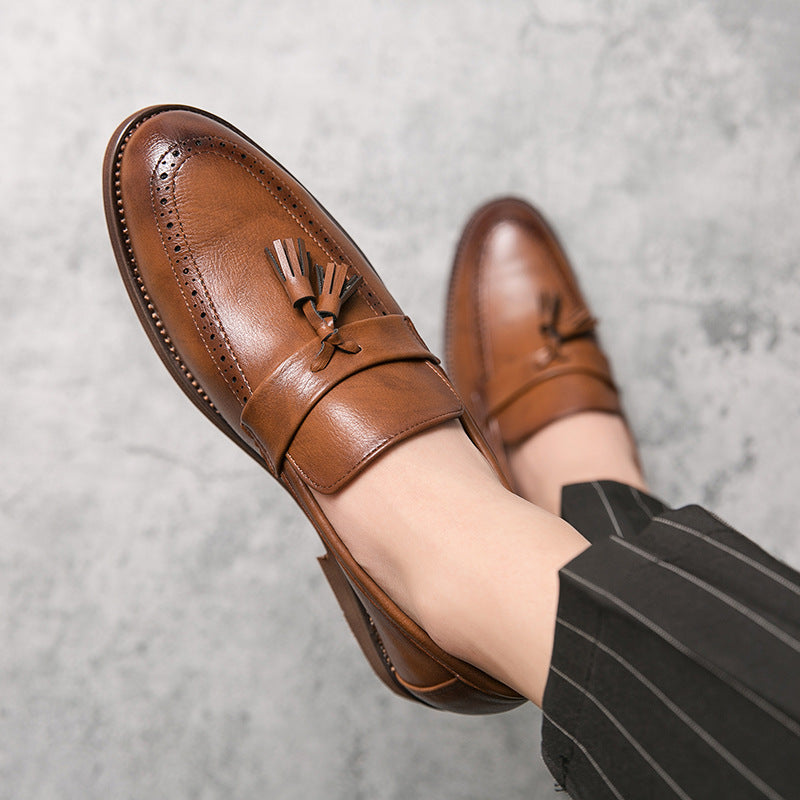 London Genuine Leather Tassel Loafers