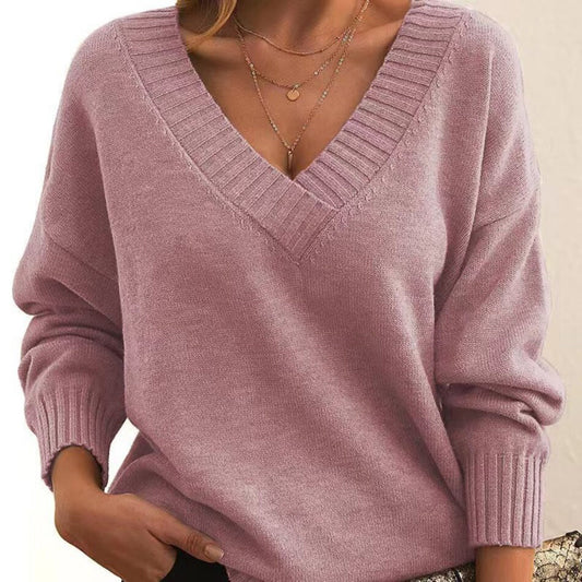 Women's casual basic v-neck sweater