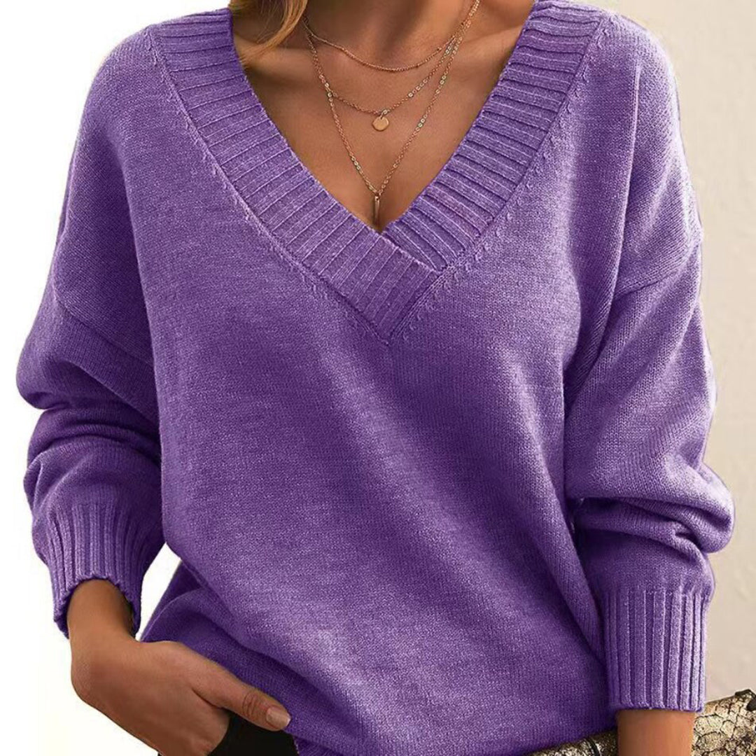 Women's casual basic v-neck sweater