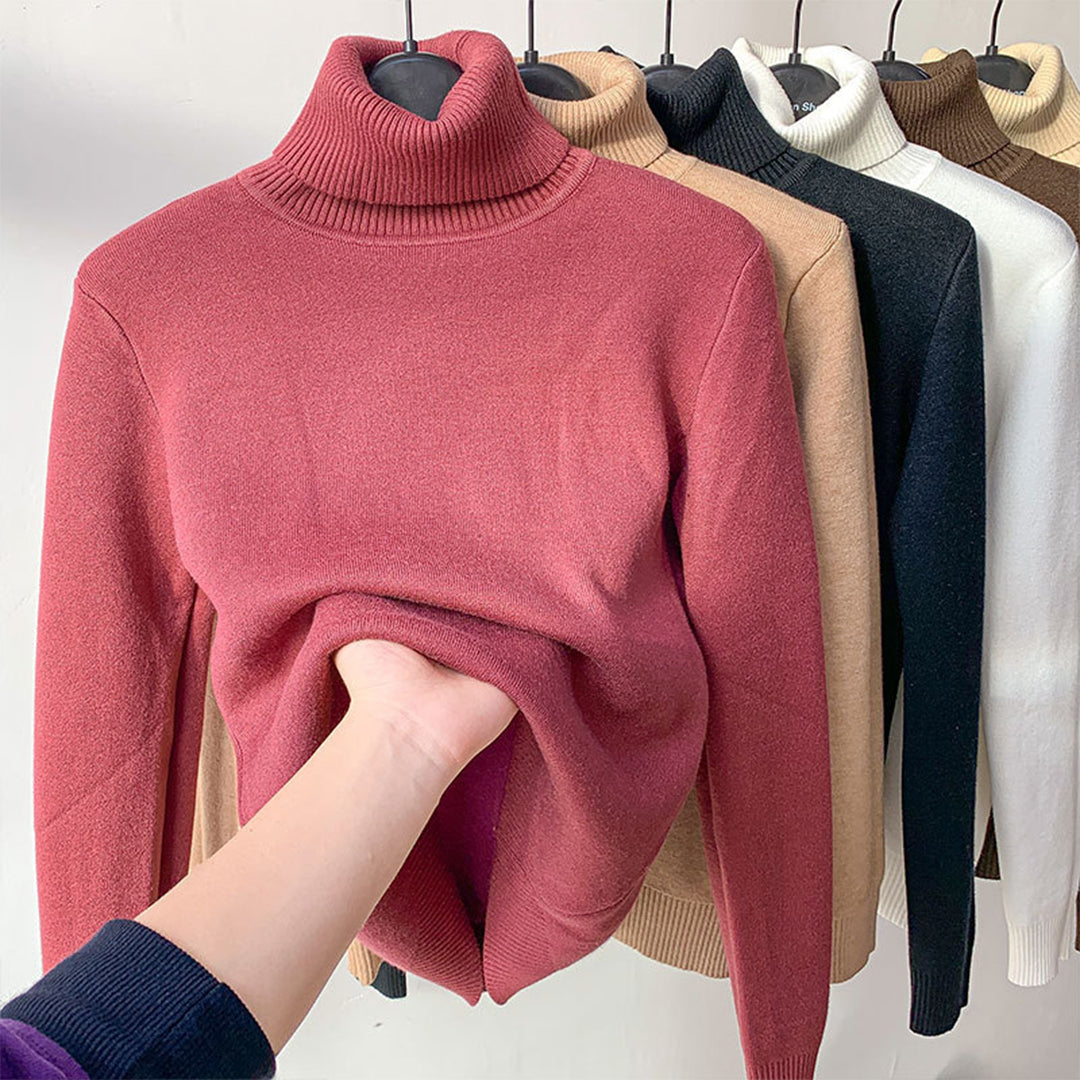 Women's autumn and winter turtleneck knit sweater